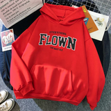 Gulja - stylischer kapuzenpullover mit aufdruck für damen – Rot