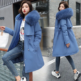 Warme, gesteppte daunenjacke – Blau