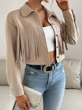Maayke - böhmische kurze jacke für frauen – Beige