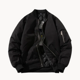 Städtisch | moderne und bequeme piloten-bomberjacke für herren – Schwarz