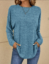 Audrey - lässiger pullover mit textur – Blau