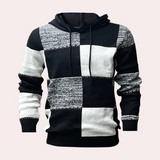 Greco - moderner patchwork-hoodie für herren – Schwarz