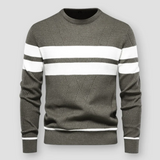 Kuscheliger gestreifter strickpullover für herren – Grün