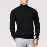 Deep Knife - eleganterer rollkragenpullover für herren - klassischerer rippenpullover – Schwarz