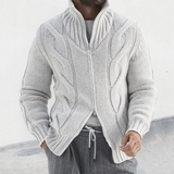 Hochwertige gestrickte herren-strickjacke – elegant und warm – Weiß