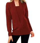 Aniek | einzigartiger strickpullover mit v-ausschnitt – Weinrot
