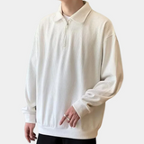 Bequemer, lockerer pullover für herren – Weiß