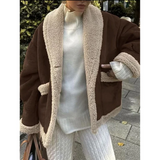 Snaedis - damen wintermantel mit kragen – Braun