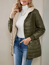 Sandra - stylischer damen-wintermantel – Militärgrün