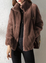 Sheena - stylischer wintermantel für damen – Braun