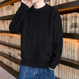 Kronid – trendiger und locker gestrickter herrenpullover – Schwarz