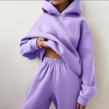 Josephine trainingsanzug - lässiges 2-teiliges set aus kapuzenpulli und jogginghose für frauen – Flieder