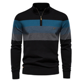 Gestreifter premium-herrenpullover – Dunkelblau