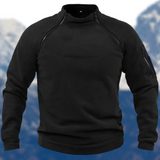 Taktischer fleecepullover für herren mit reibverschlusstaschen – Schwarz