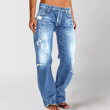 Weit geschnittene denim-jeans für damen – Blau