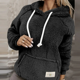 Klara - kuschelige fleece-teddyjacke – Schwarz
