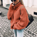 Leyna – rollkragenpullover – Orange