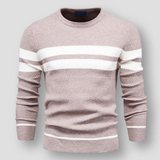 Kuscheliger gestreifter strickpullover für herren – Beige