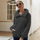 Unjust – gestrickter winterpullover für damen – lässig und warm – Dunkelgrau