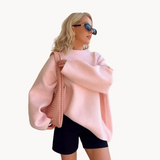 Violett - kuscheliger, herbstlich warmer damenpullover – Rosa