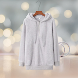 Ysabeau - fleece-pullover mit kapuze für frauen – Grau