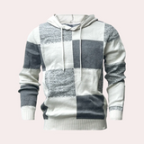 Greco - moderner patchwork-hoodie für herren – Weiß