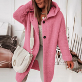 Yelena - langärmlige strickjacke mit kapuze – Rosa
