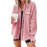 Trinity | cordjacke mit unregelmäßiger kapuze – Rosa