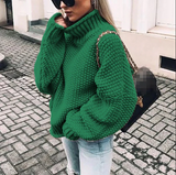 Leyna – rollkragenpullover – Grün