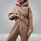 Josephine trainingsanzug - lässiges 2-teiliges set aus kapuzenpulli und jogginghose für frauen – Khaki