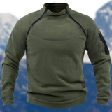 Taktischer fleecepullover für herren mit reibverschlusstaschen – Olive