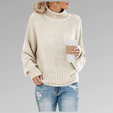 Klassischer strickpullover mit kragen – Weiß