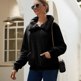 Unjust – gestrickter winterpullover für damen – lässig und warm – Schwarz