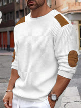 Adriel herren-waffelrippen-strickpullover – Weiß