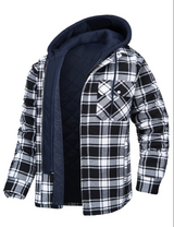 Frits – warme outdoor-hemdjacke – Schwarz Weiß