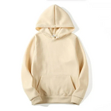 Damen-Kapuzenpullover – gemütlicher, übergroßer Kapuzenpullover mit Tasche – Hellbraun