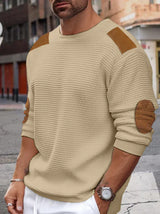 Adriel herren-waffelrippen-strickpullover – Khaki
