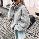 Leyna – rollkragenpullover – Grau