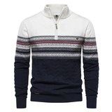 Ruzeva - hochwertiger pullover mit retromuster – Weiß