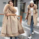 Warme, gesteppte daunenjacke – Khaki