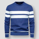 Kuscheliger gestreifter strickpullover für herren – Blau
