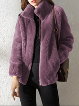 Sheena - stylischer wintermantel für damen – Lila