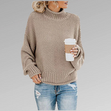 Klassischer strickpullover mit kragen – Beige