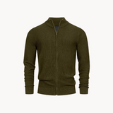 Tobias - stylischer bequemer herrenpullover mit reißverschluss – Olive