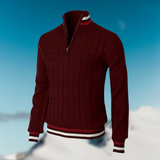 Martin - der elegante herrenpullover mit kragen – Rot