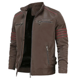 Motorrad-leder-herrenjacke, robust und stilvoll – Braun