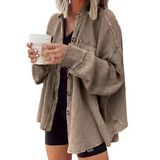 Trinity | cordjacke mit unregelmäßiger kapuze – Khaki (Bujna Ausverkauft)