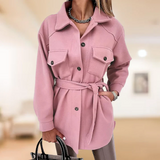Naomi - damen-trenchcoat – warm und stilvoll für den winter – Rosa
