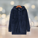 Ysabeau - fleece-pullover mit kapuze für frauen – Blau