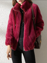 Sheena - stylischer wintermantel für damen – Rot